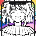 カラフル ピーチ 塗り絵