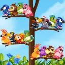 Vogel Sortieren 2: Farbpuzzle