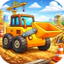トラックと掘削機を使った子供向けブルドーザー建設ゲーム