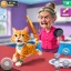 Bad Cat Chaos: Prank Gran Sim icon