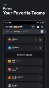 Futbol24 soccer livescore app screenshot