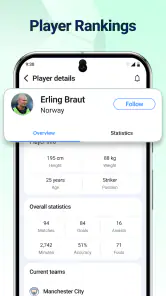 Live fodboldresultater screenshot