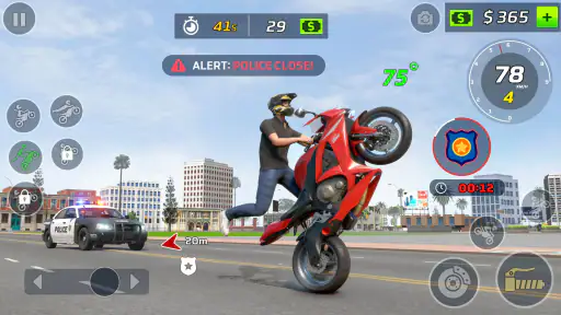 moto cykel stunt wheelie spil screenshot