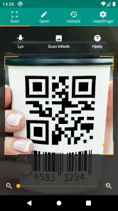 QR- og stregkode-scanner screenshot
