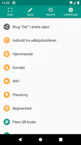QR- og stregkode-scanner screenshot