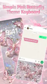 Simple Pink Butterfly Theme screenshot