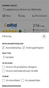 Strømligning elpriser screenshot