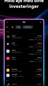 TradingView - Aktier og Krypto screenshot