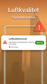 Værmelding og direkte radar screenshot