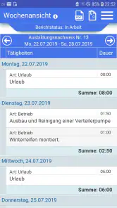 Azubiheft Online Berichtsheft screenshot