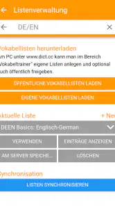 dict.cc Wörterbuch screenshot