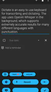 Dictate Keyboard (Whisper AI) screenshot