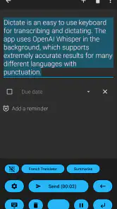 Dictate Keyboard (Whisper AI) screenshot