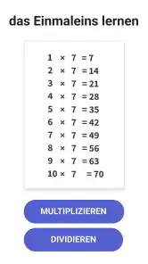 Einmaleins Mathe - Trainer 1x1 screenshot
