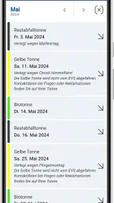 EVS Abfall-App screenshot