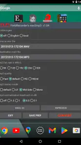 FieldRecorder's wav2mp3 screenshot