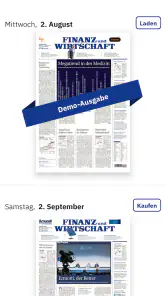 Finanz und Wirtschaft E-Paper screenshot