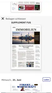 Finanz und Wirtschaft E-Paper screenshot