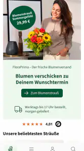 FloraPrima Blumenversand screenshot