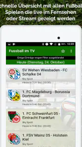 Fussball im TV live screenshot