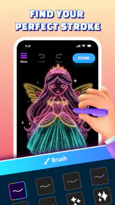Glow Art Drawing - Doodle App screenshot