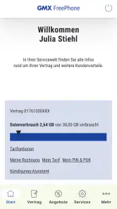 GMX FreePhone screenshot