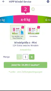 HiPP Windel App screenshot