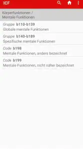 ICF Codes screenshot