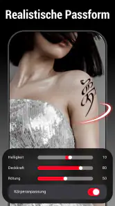 KI-Tattoo-Design, Körpereditor screenshot