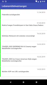 Lebensmittelwarnung screenshot