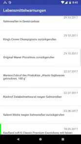 Lebensmittelwarnung screenshot