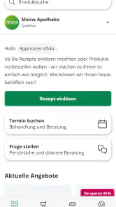 mea® - meineapotheke.de screenshot