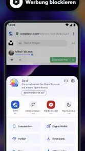 Opera Browser beta mit KI screenshot