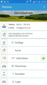Plantivo Ackerschlagkartei screenshot