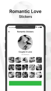 Romantische Kuss-Aufkleber screenshot