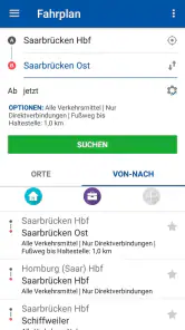 Saarfahrplan screenshot