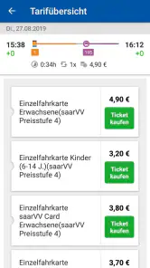 Saarfahrplan screenshot