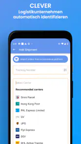 Sendungsnachverfolgung screenshot