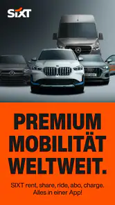 SIXT rent. share. ride. plus. screenshot