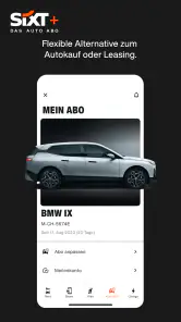SIXT rent. share. ride. plus. screenshot