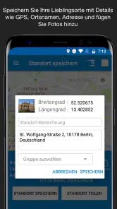Standort speichern GPS screenshot