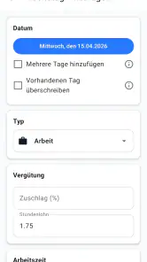 Stundenrechner screenshot