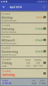 Stundenrechner Pro screenshot