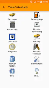 Tank-Datenbank screenshot