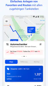 TankenApp mit Benzinpreistrend screenshot