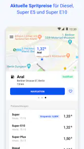 TankenApp mit Benzinpreistrend screenshot