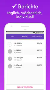 TSQ Arbeitszeiterfassung screenshot