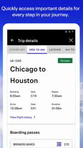 United Airlines screenshot