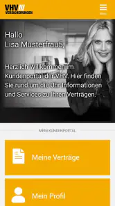 VHV Kundenportal screenshot