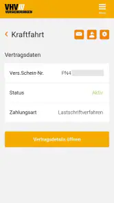 VHV Kundenportal screenshot